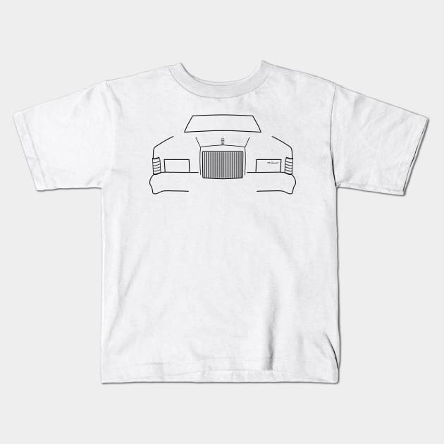 1979 vintage Lincoln Continental outline graphic (black) Kids T-Shirt by soitwouldseem